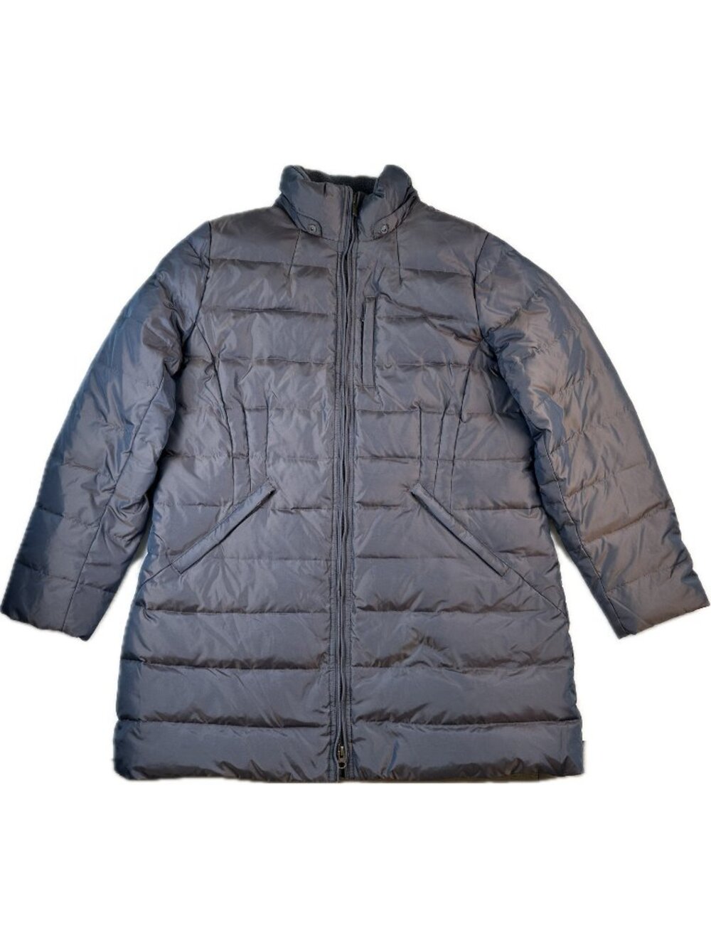 Lands’ End Women’s Long Down Puffer Coat Gray Size L Winter Jacket